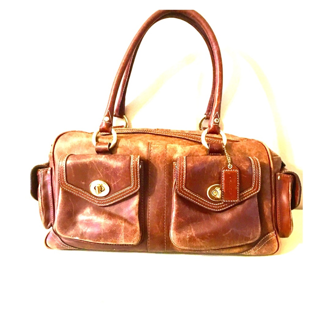 Coach zip top tote purse